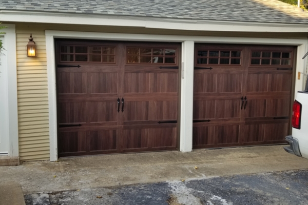 2 accent garage doors mahogany