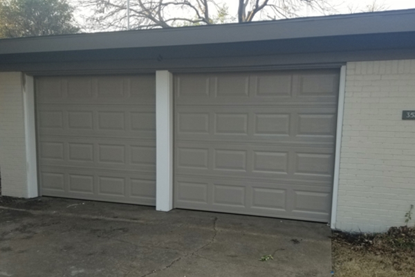 2 sandstone garage doors