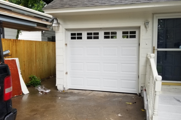 8x7 white garage door with stockton windows
