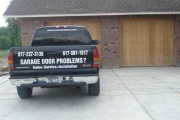 truck and wood doors